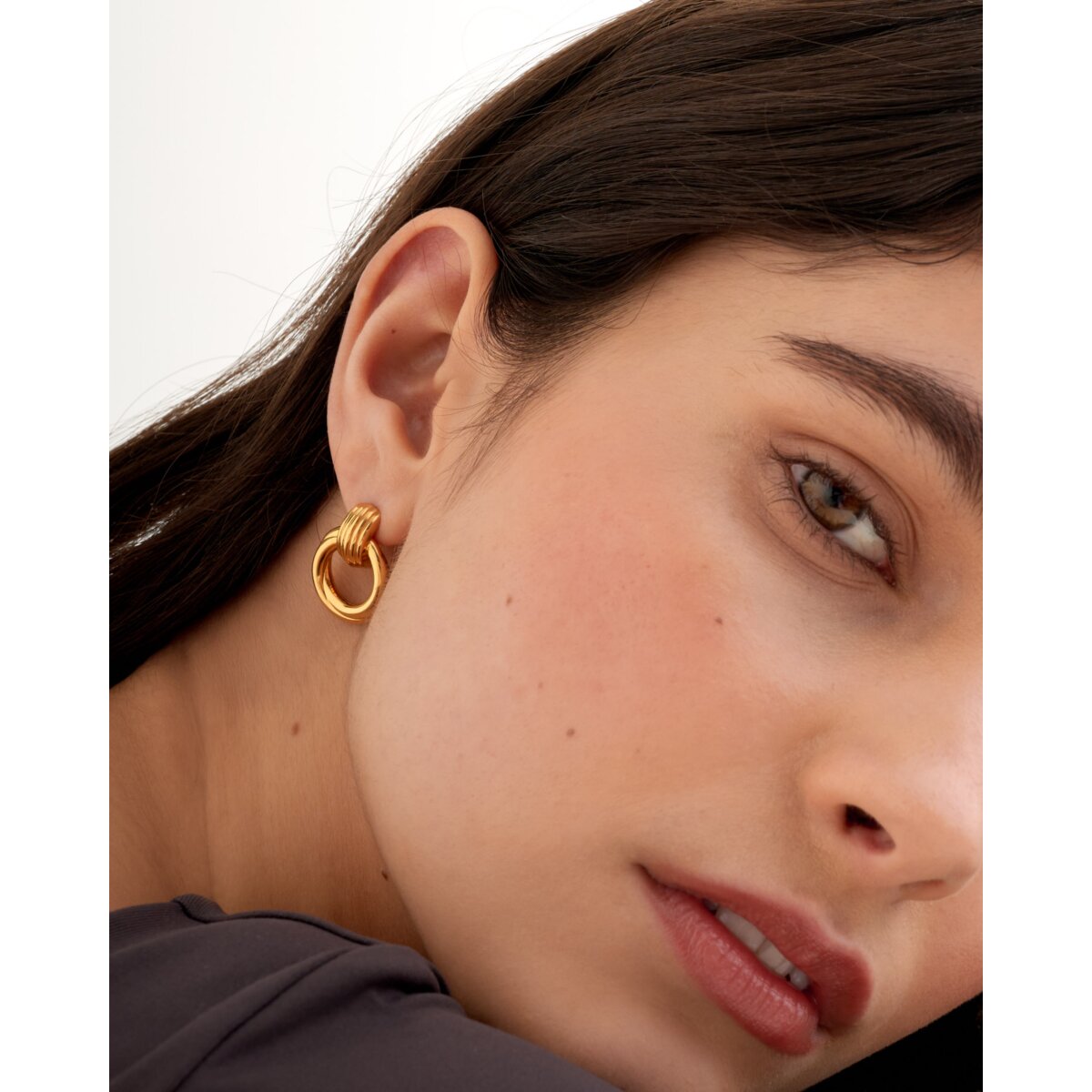 Demi Waterproof Gold Oversized Stud Earrings