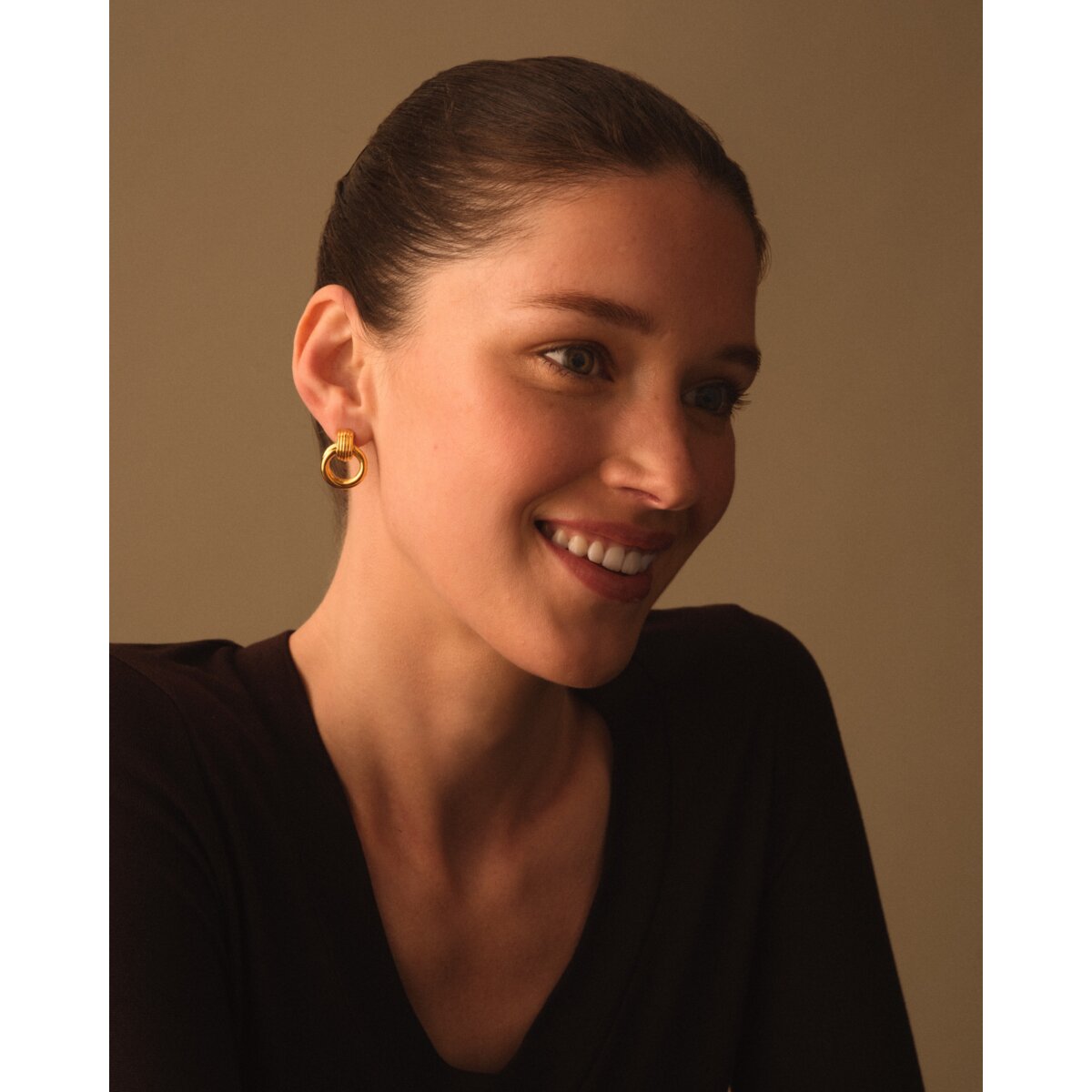 Demi Waterproof Gold Oversized Stud Earrings