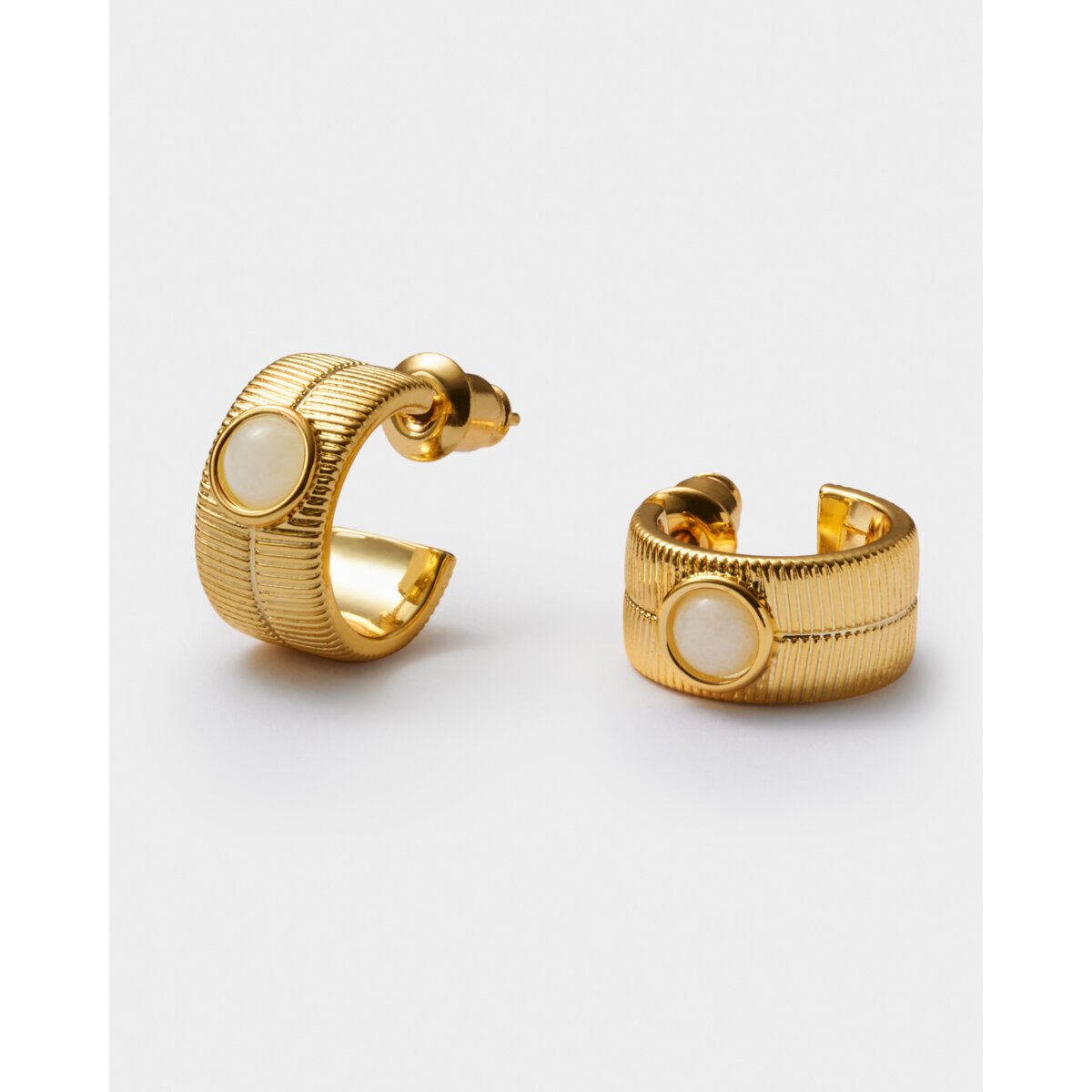 'April' Waterproof Gold Birthstone Hoop Earrings