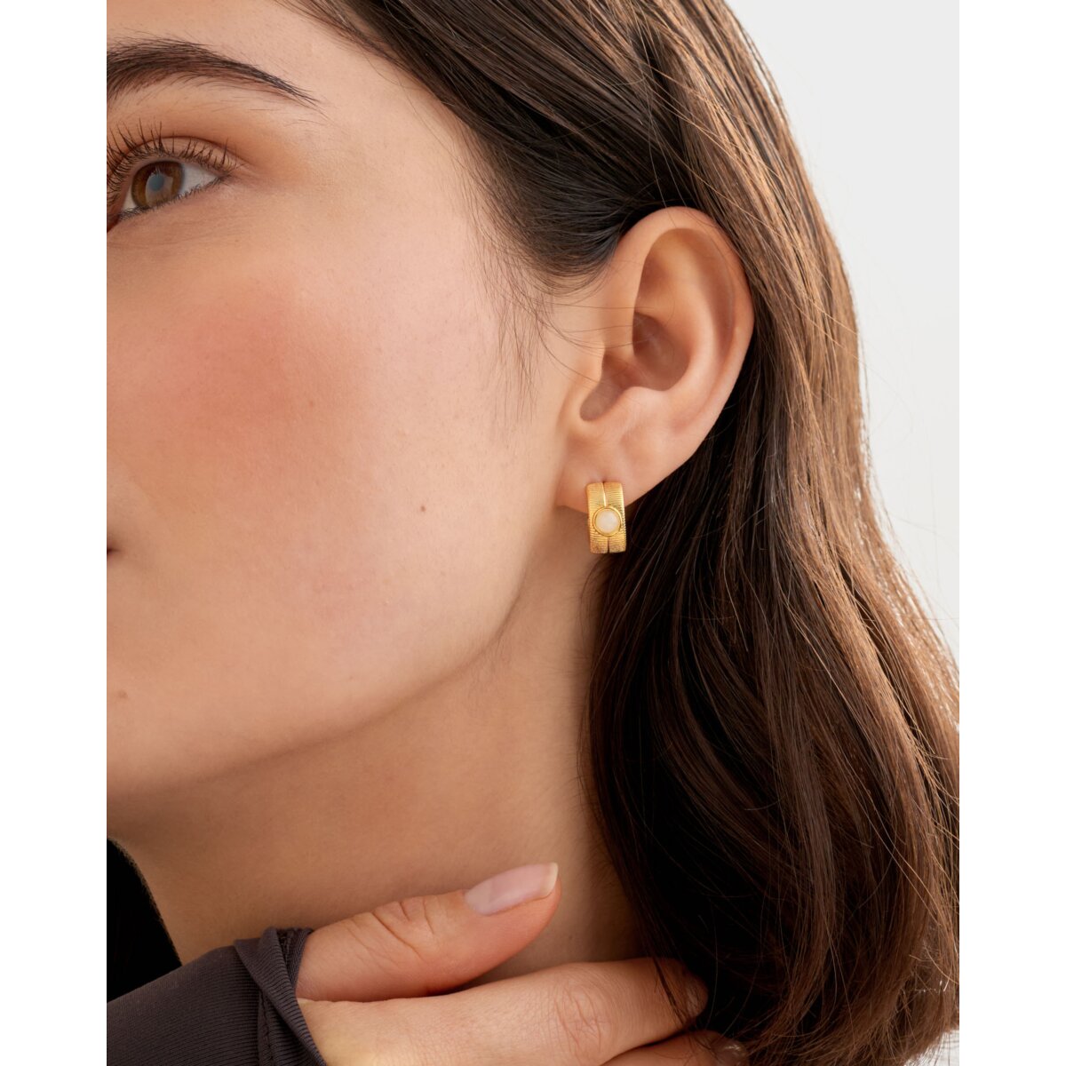 'April' Waterproof Gold Birthstone Hoop Earrings