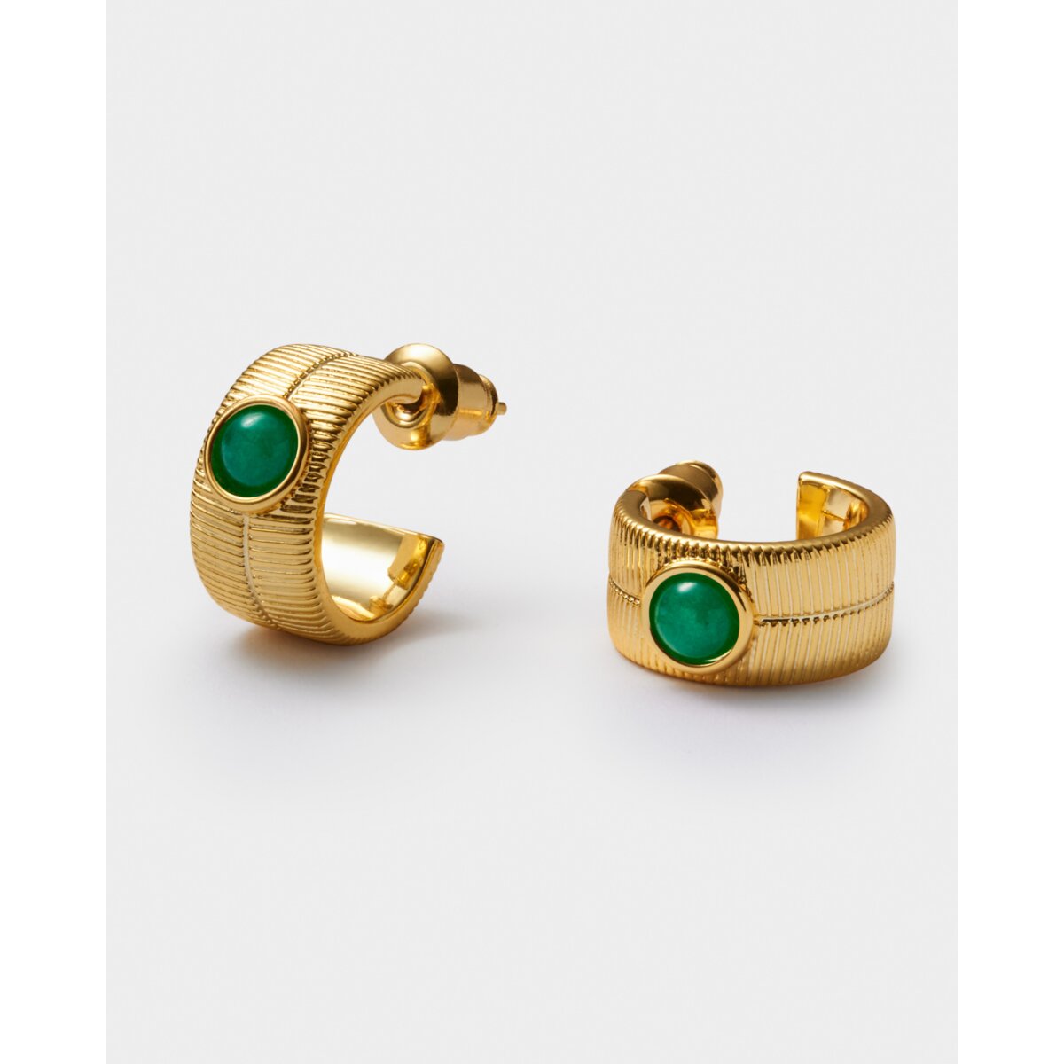 'May' Waterproof Gold Birthstone Hoop Earrings