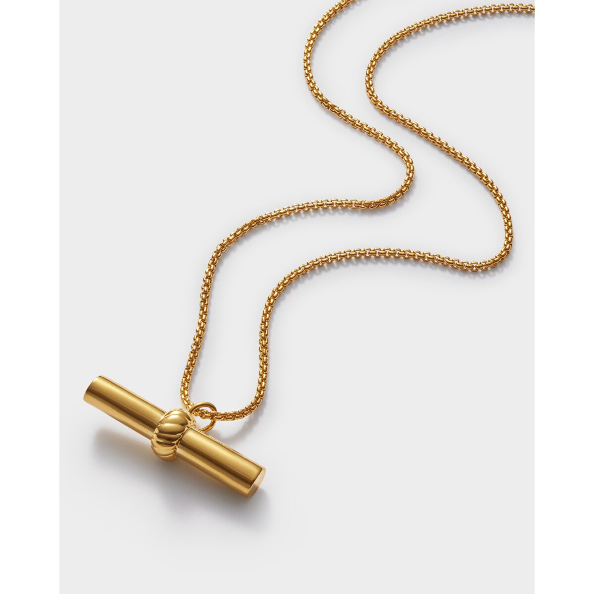 Themis Waterproof Gold T-Bar Necklace