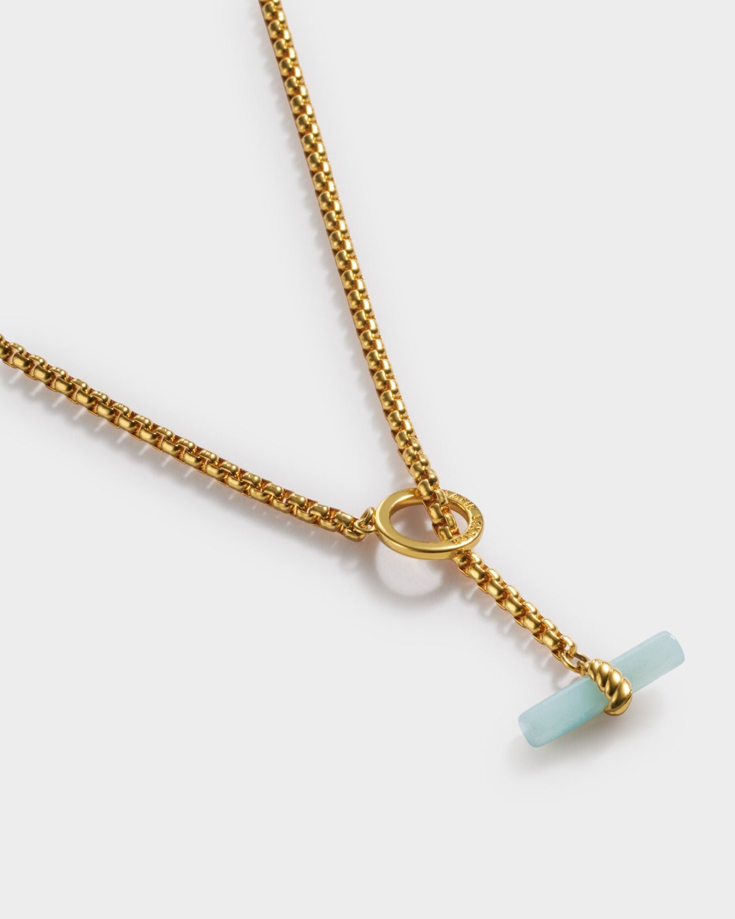 Waterproof Gold T-Bar Necklace