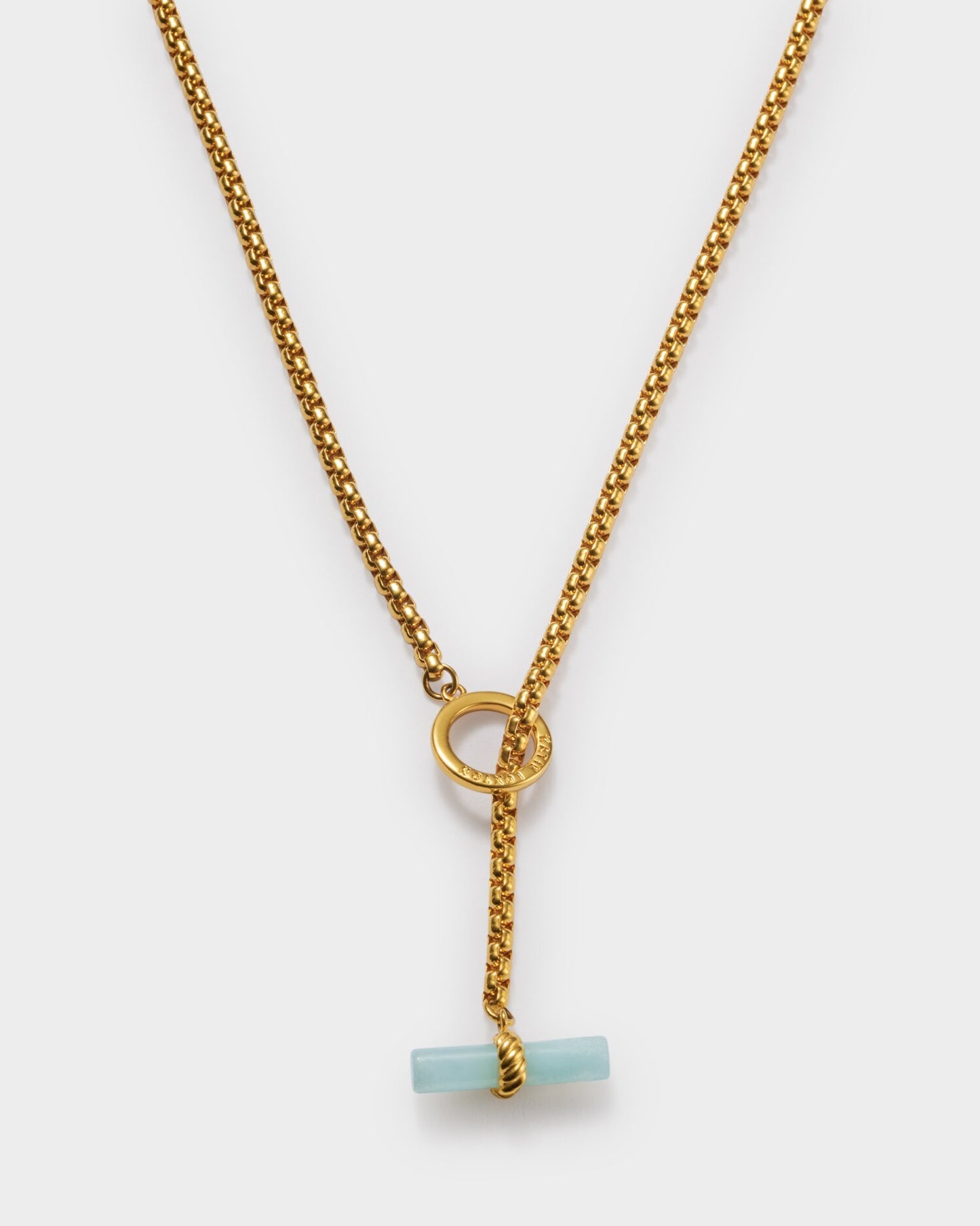 Waterproof Gold T-Bar Necklace