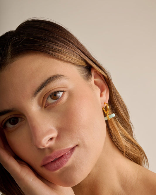 Waterproof Gold T-Bar Earrings