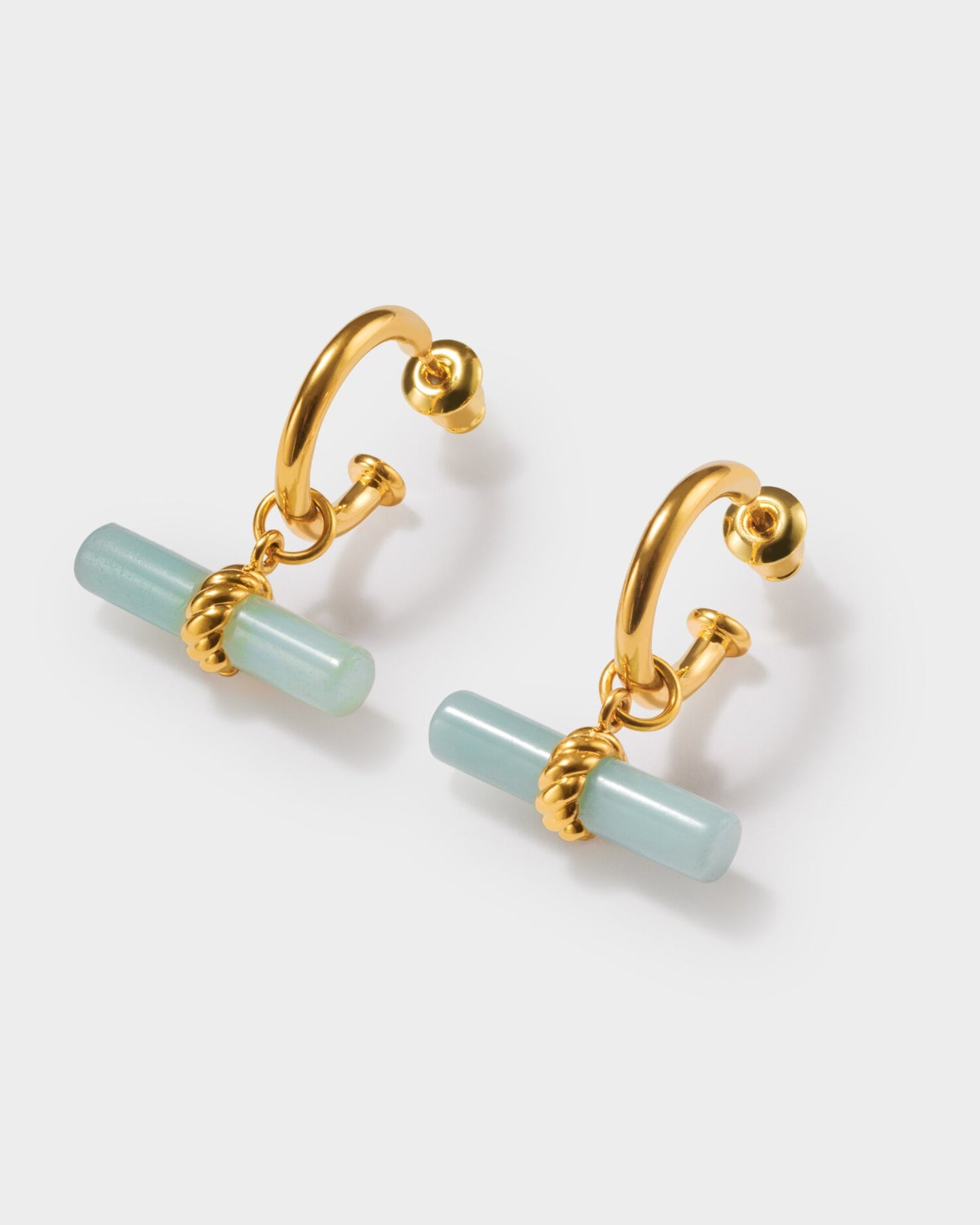 Waterproof Gold T-Bar Earrings