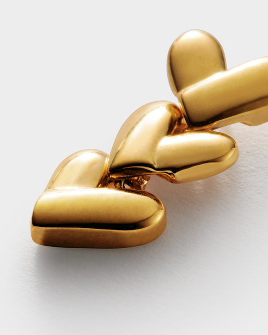 Heart Link Waterproof Gold Earrings