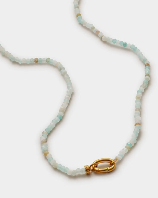 Amazonite Waterproof Gold Necklace
