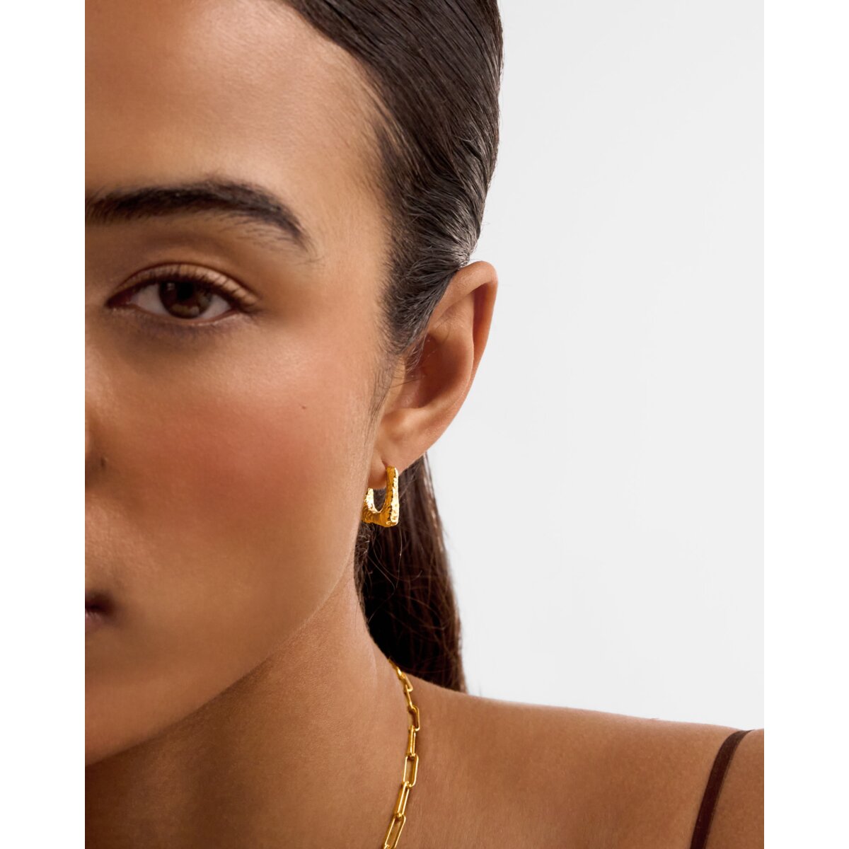 Luxe Lock Waterproof Gold Hoop Earrings