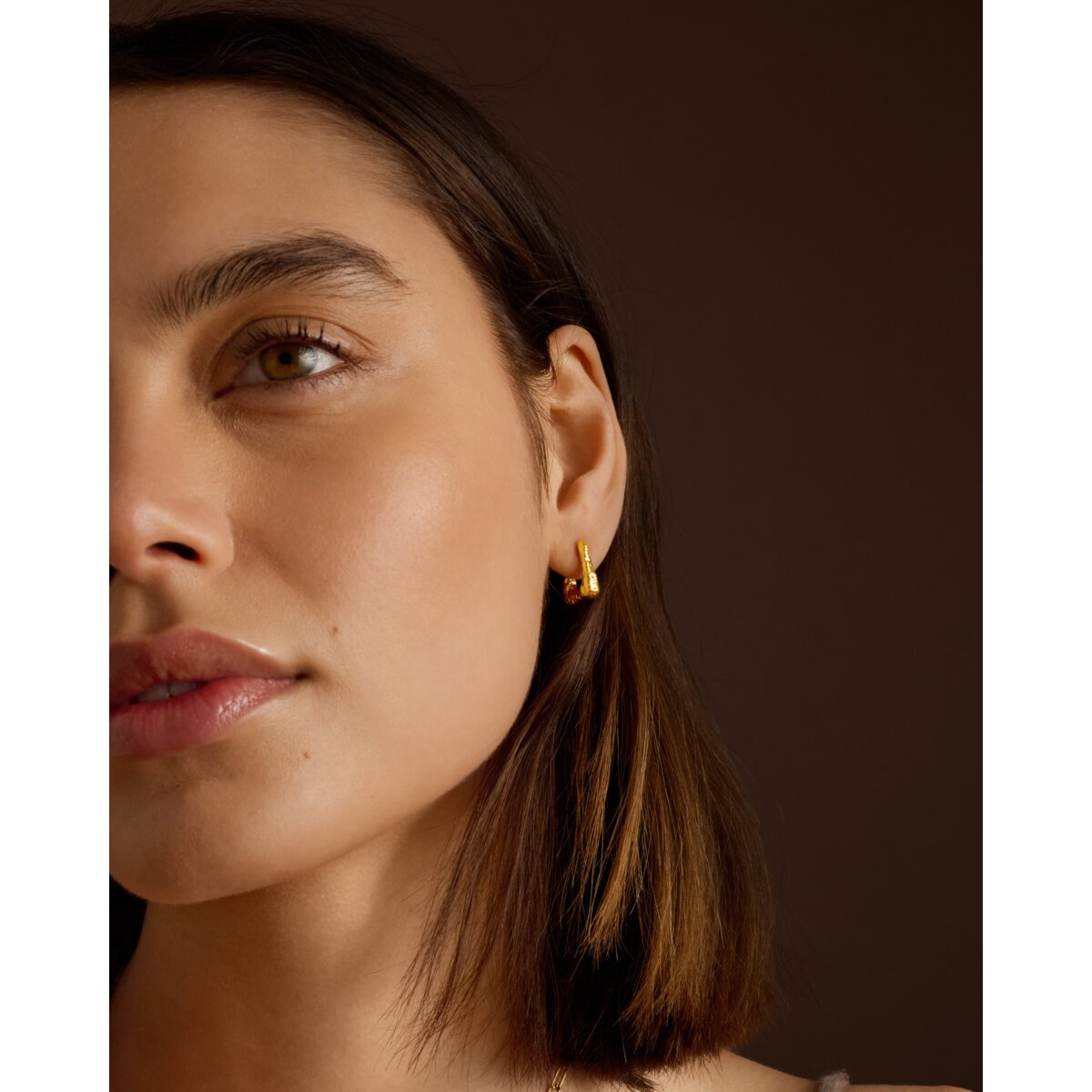 Luxe Lock Waterproof Gold Hoop Earrings