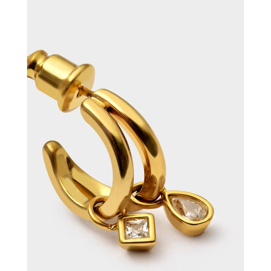 Champagne Hour Waterproof Gold Small Drop Earrings
