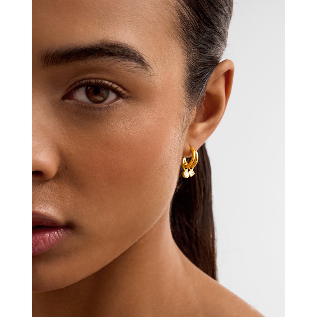 Champagne Hour Waterproof Gold Small Drop Earrings