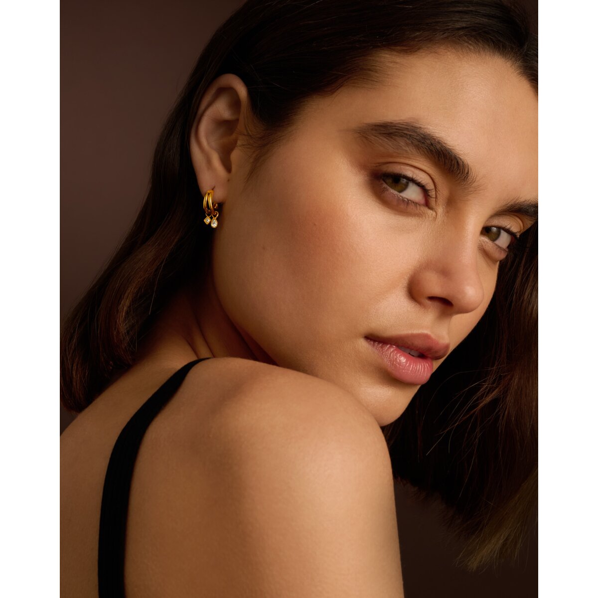 Champagne Hour Waterproof Gold Small Drop Earrings