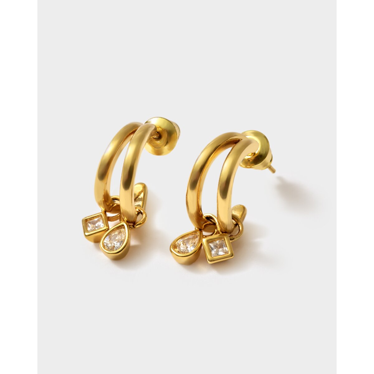 Champagne Hour Waterproof Gold Small Drop Earrings