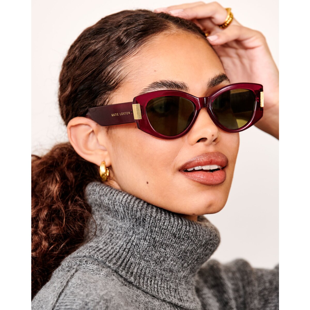 Rimini Cat-Eye Sunglasses in Deep Red