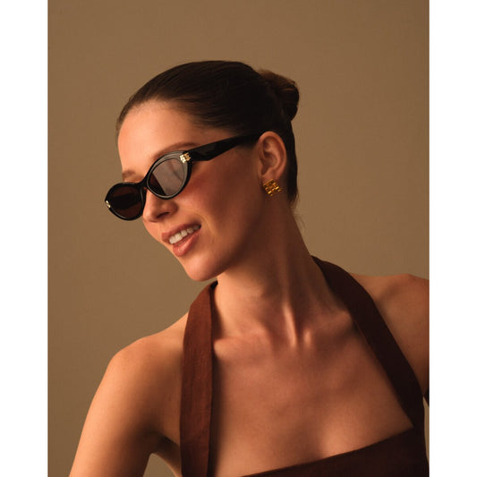 Bordeaux Slim Oval Sunglasses