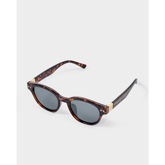 Bologna Round Square Sunglasses in Dark Tortoiseshell