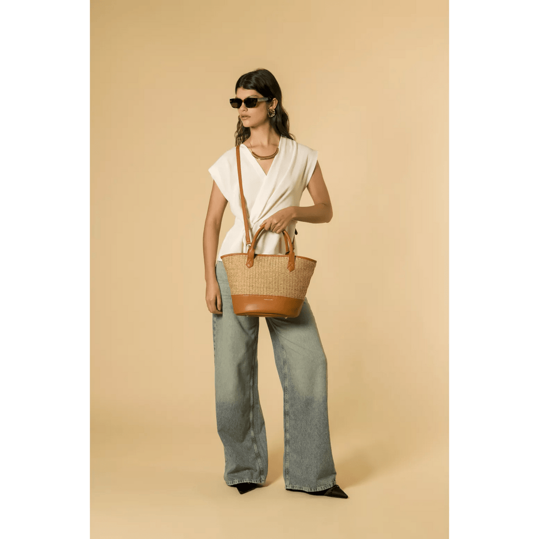 Large Soleil Rattan Tote Bag - MarramTrading.com