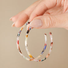 Load image into Gallery viewer, Large tortoiseshell resin hoops
