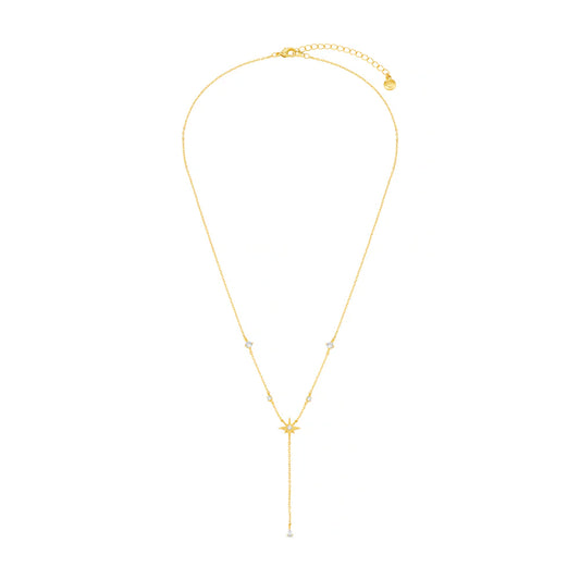 Crystal & Starburst Fine Lariat Necklace