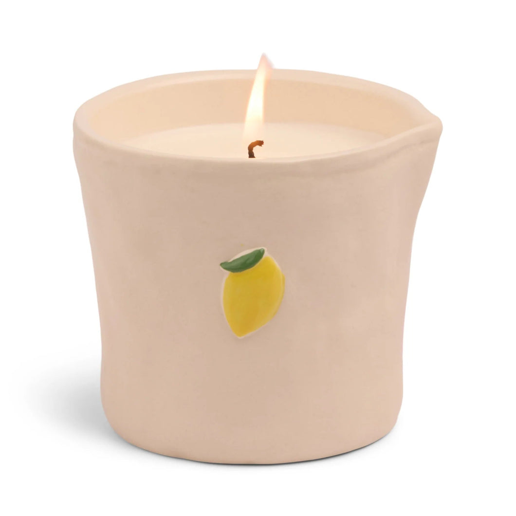 Lemon Embossed Ceramic Candle - MarramTrading.com