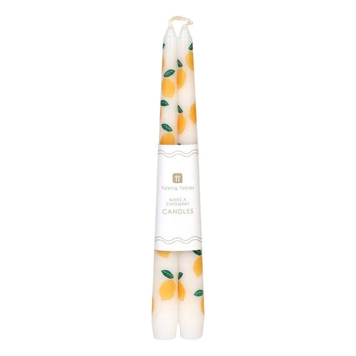 Lemon Taper Dinner Candles - 2 Pack - MarramTrading.com