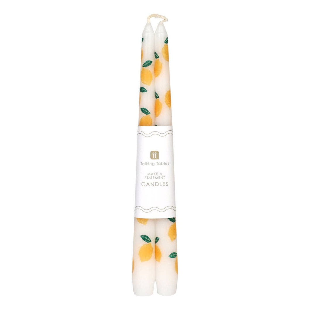Lemon Taper Dinner Candles - 2 Pack - MarramTrading.com