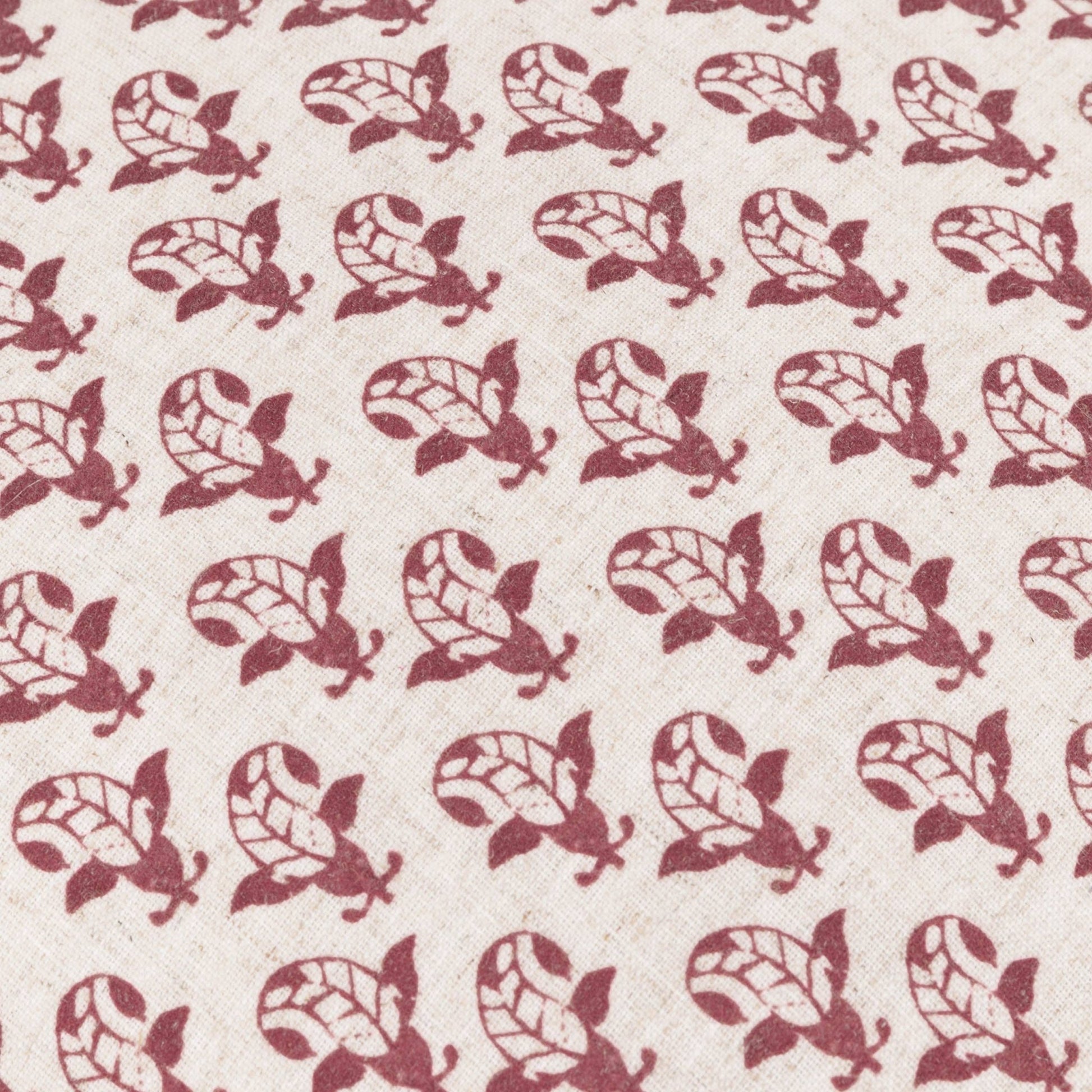 Lulah Block Printed Ruffle Cushion Linen/Red - MarramTrading.com