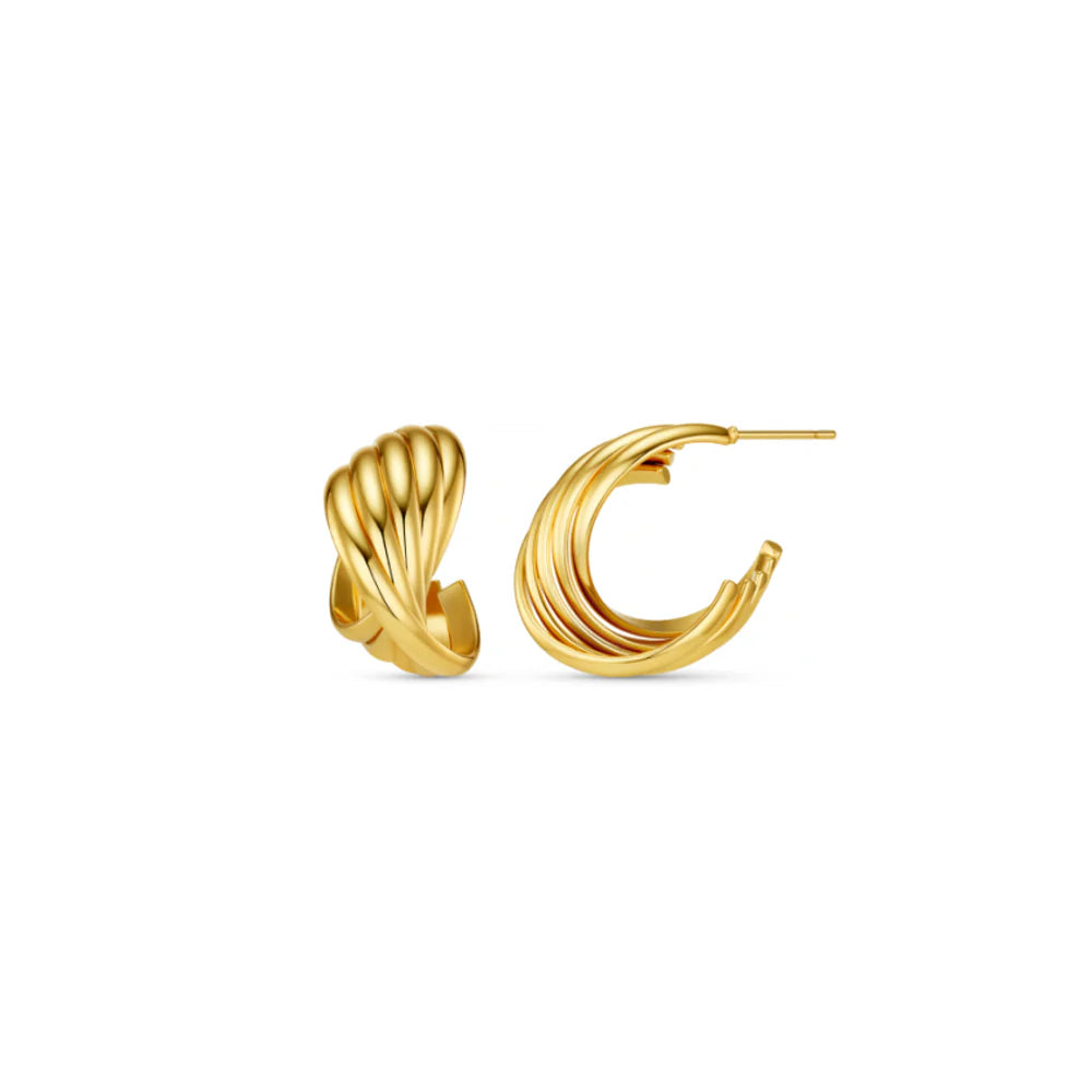 Interlocking Twist Hoop Earrings