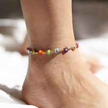 Load image into Gallery viewer, Millefiori Bead Anklet in Gold
