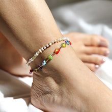 Load image into Gallery viewer, Millefiori Bead Anklet in Gold
