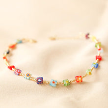 Load image into Gallery viewer, Millefiori Bead Anklet in Gold
