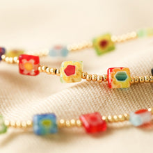 Load image into Gallery viewer, Millefiori Bead Anklet in Gold
