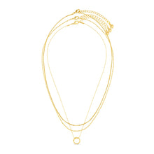 Load image into Gallery viewer, Mini Open Circle Textured 3 - Row Necklace - MarramTrading.com
