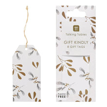 Load image into Gallery viewer, Mistletoe White Christmas Gift Tags - 8 Pack - MarramTrading.com
