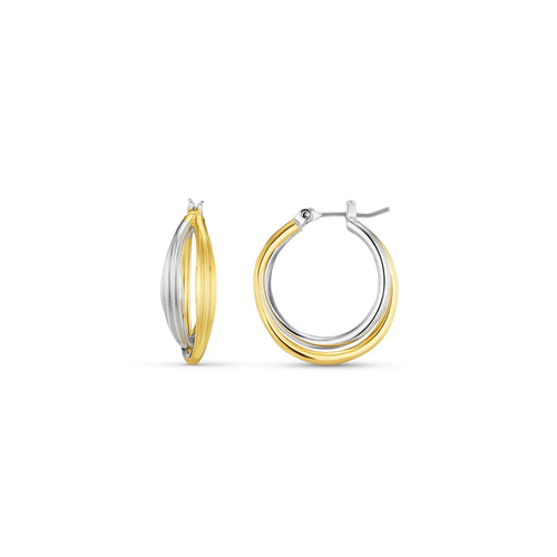 Mixed Plate Interlocking Hoop Earrings - MarramTrading.com