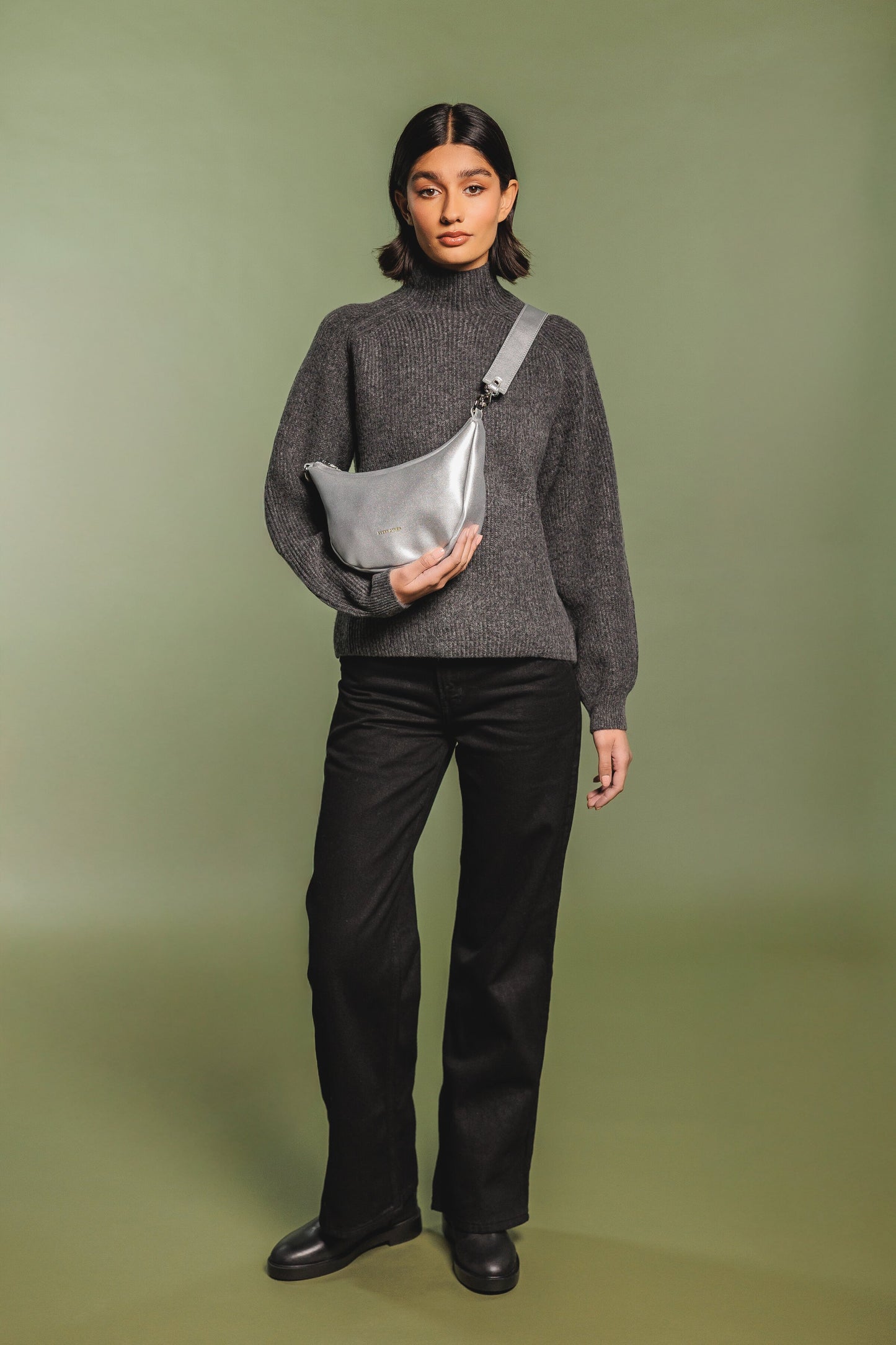 Slouch Crossbody Bag Silver