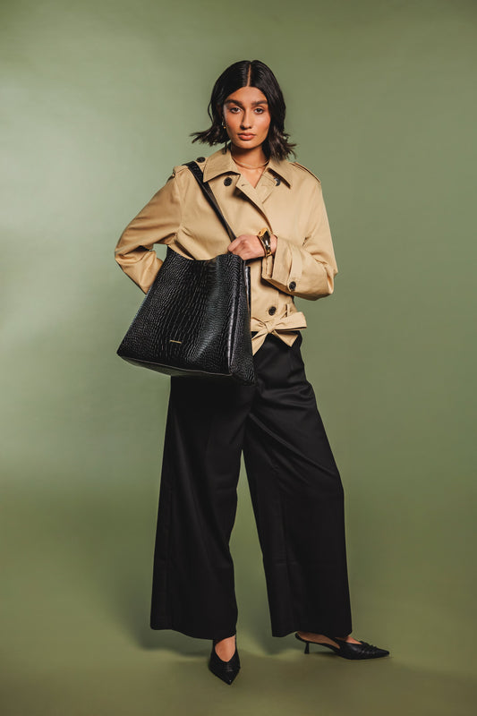 Croc effect large tote bag