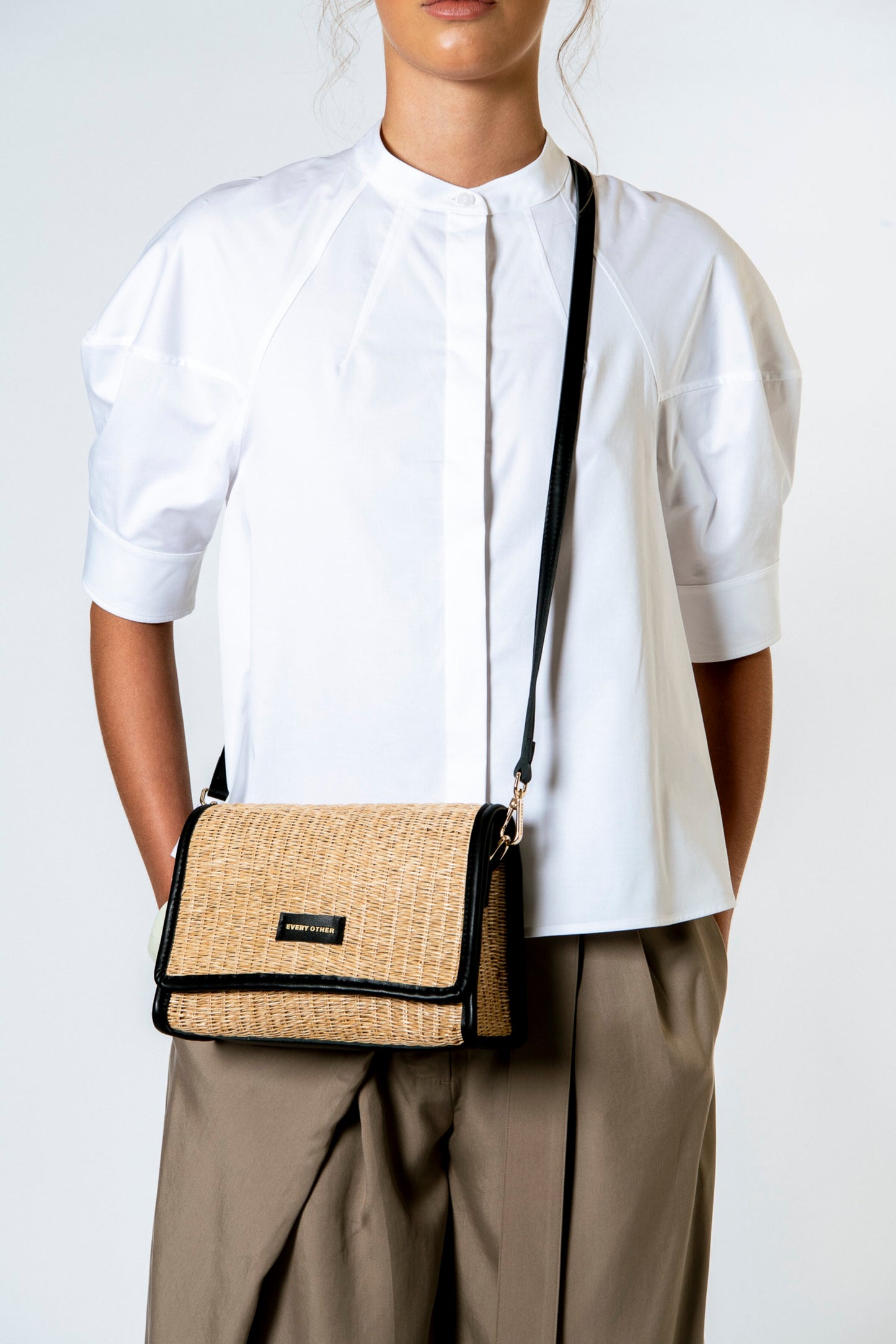 Straw messenger Shoulder Bag