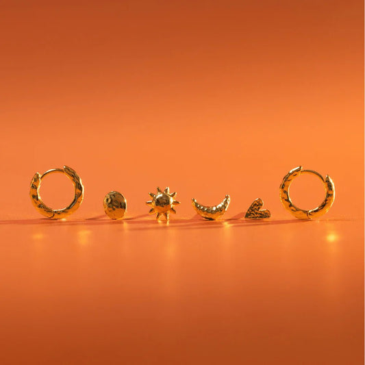 Molten Mixed Stud & Hoop Ear Pack - MarramTrading.com