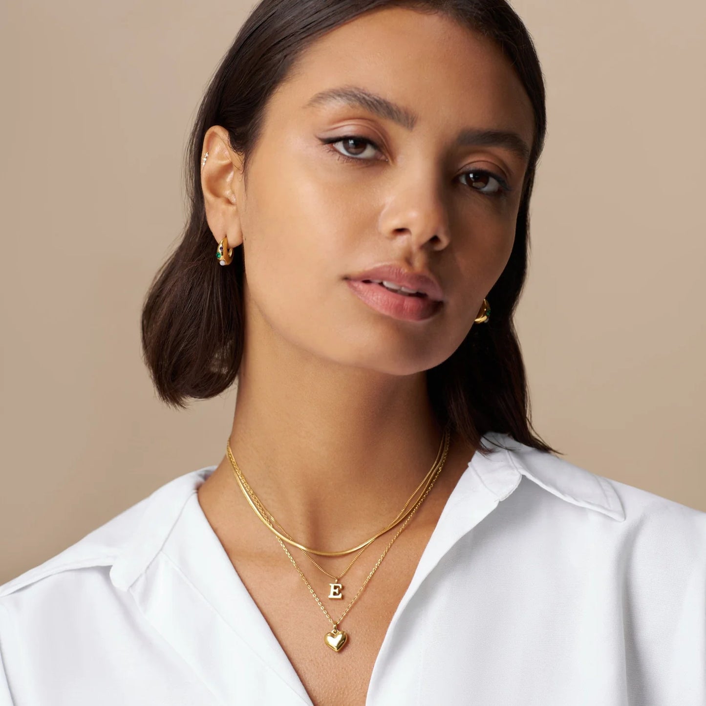 LUXE E Initial Necklace