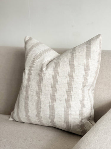 Oatmeal Stripe Linen Blend Cushion - MarramTrading.com