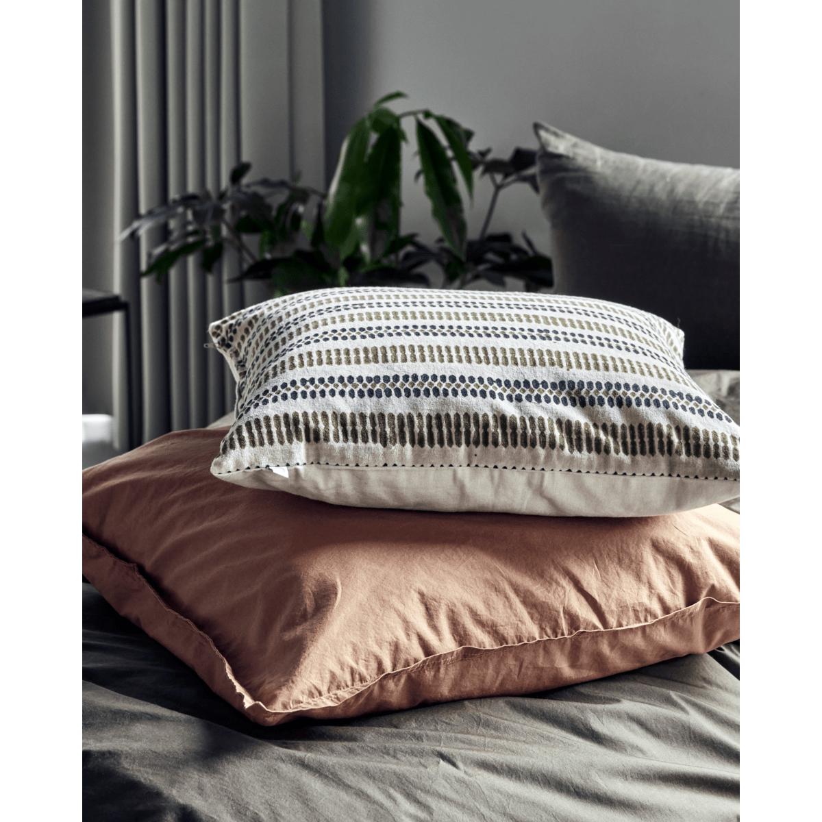 Off White & Mustard Cushion - MarramTrading.com