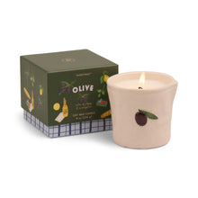 Load image into Gallery viewer, Olive Embossed Ceramic Candle - Fig Olive Boxed - MarramTrading.com
