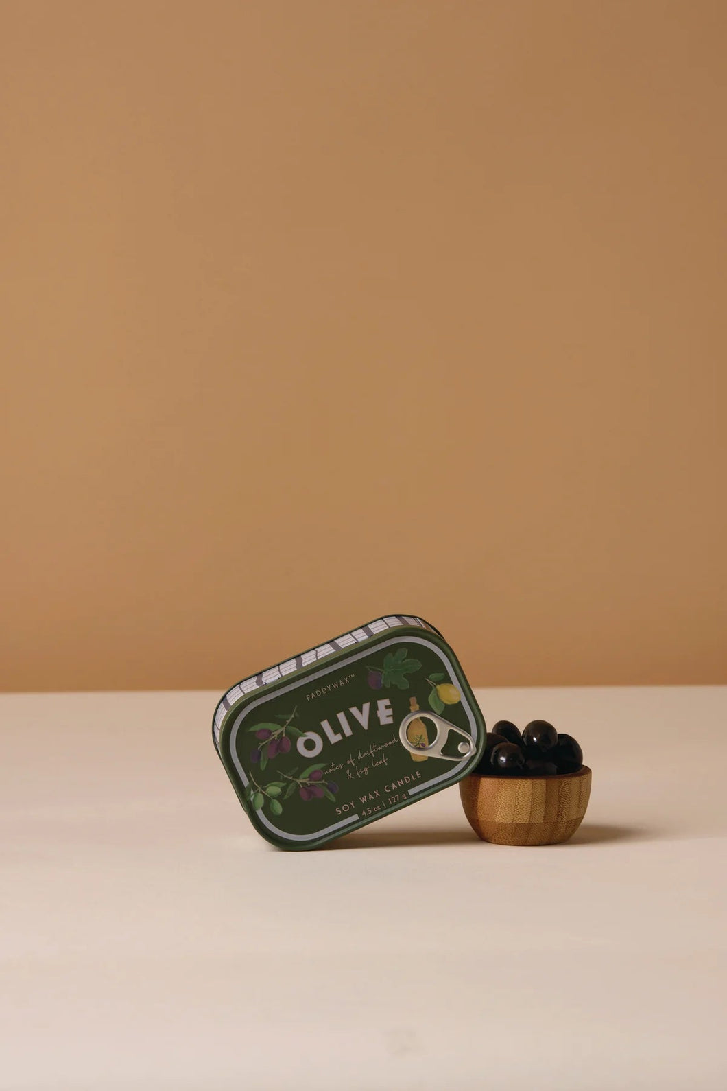 Olive Printed Tin Candle - Fig Olive - MarramTrading.com