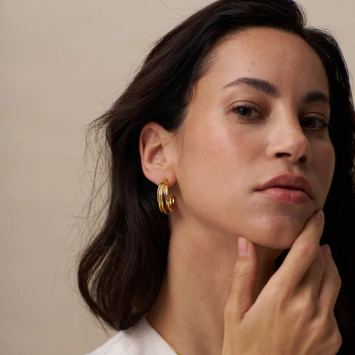 Open Interlocking Mid - Size Hoops - MarramTrading.com