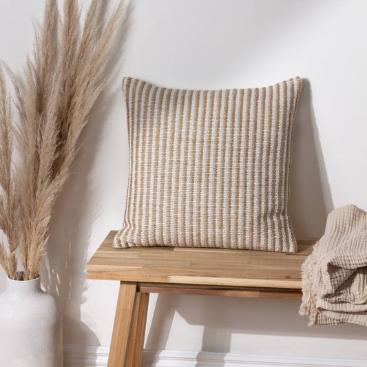 Organic Stripe Cushion Natural - MarramTrading.com