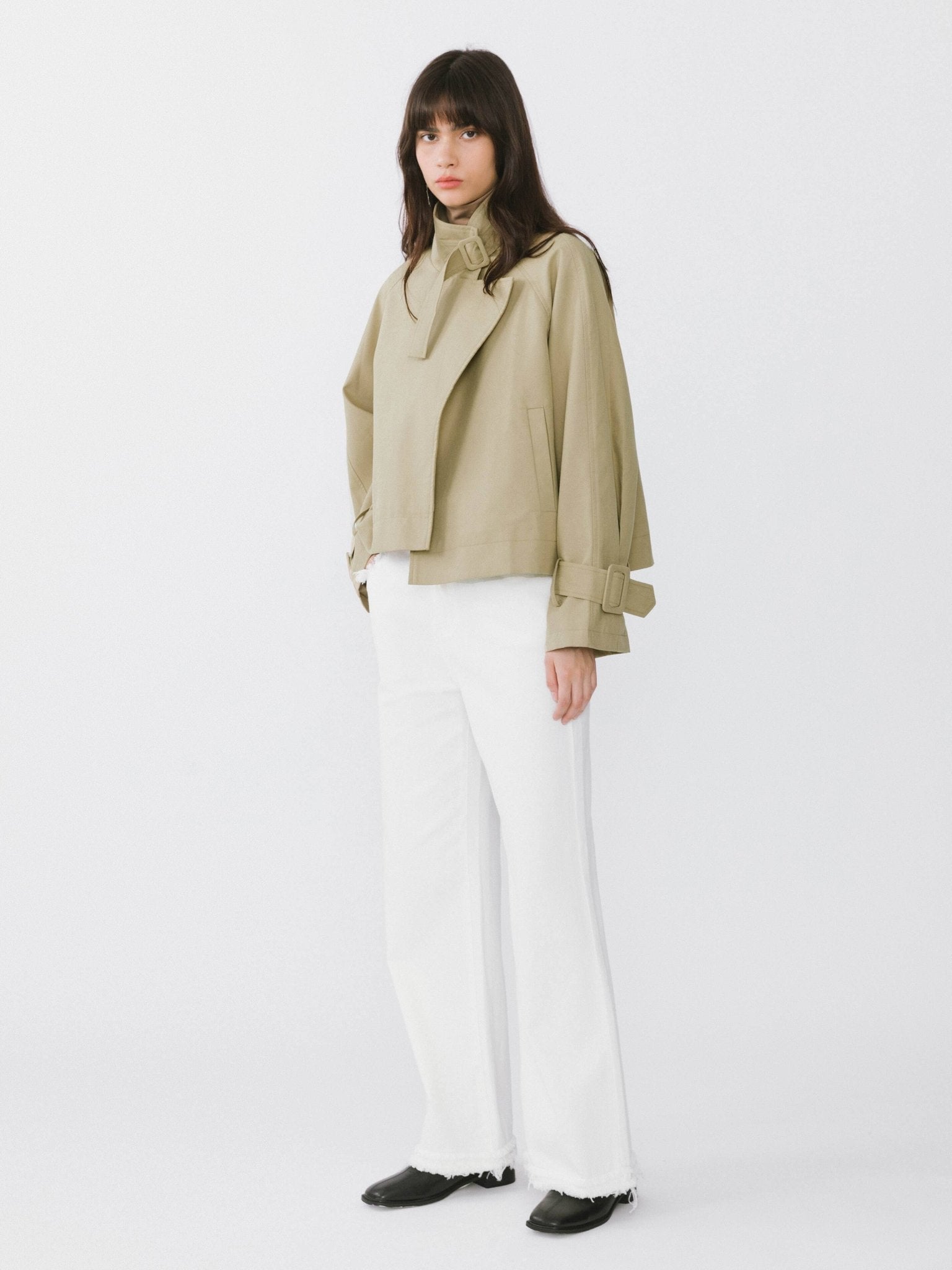 Overlay Cropped Trench Coat - MarramTrading.com