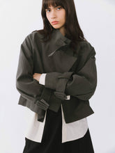 Load image into Gallery viewer, Overlay Cropped Trench Coat - MarramTrading.com
