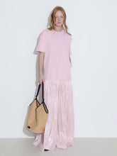 Load image into Gallery viewer, Oversized Round Neck Short Sleeve Pleated Dress - MarramTrading.com
